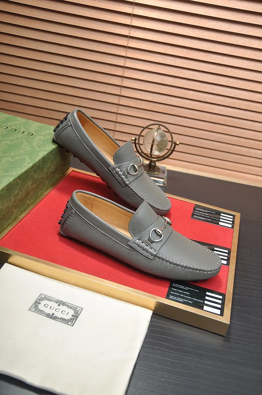 Men's Men's Shoes💰420💶【GUCCI】 (High-end Niuli) New 🍀Gucci*——Gucci Doudou Shoes! Made of imported original cowhide, the inner top layer is comfortable cowhide lining! Original wear-resistant rubber outsole! High quality products! Code number 38-44!